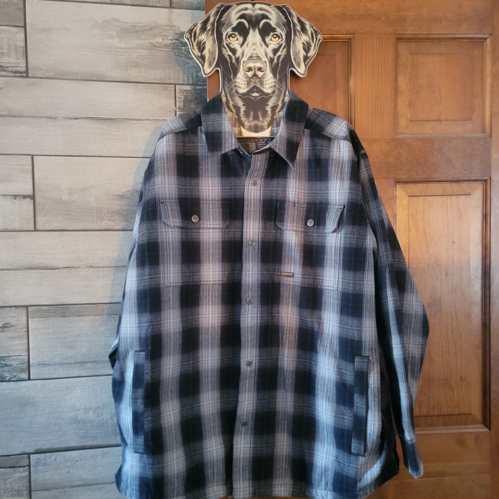 Ariat Rebar Black and Gray Plaid Jacket